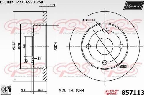 Maxtech 857113.0080 - Bremžu diski autodraugiem.lv