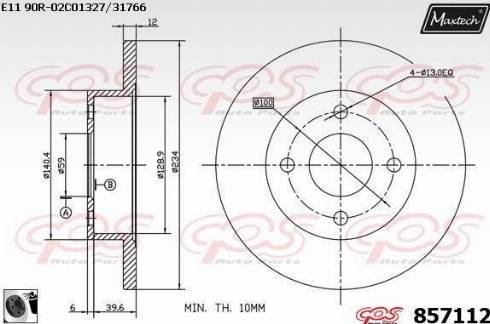 Maxtech 857112.0060 - Bremžu diski autodraugiem.lv