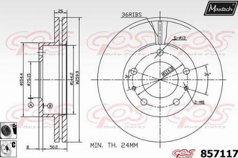 Maxtech 857117.6060 - Bremžu diski autodraugiem.lv