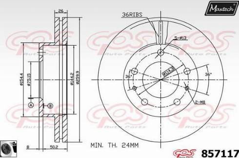 Maxtech 857117.0060 - Bremžu diski autodraugiem.lv