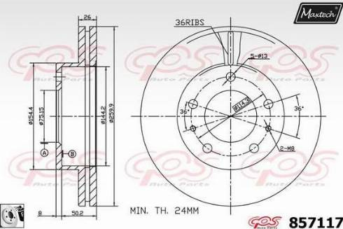 Maxtech 857117.0080 - Bremžu diski autodraugiem.lv