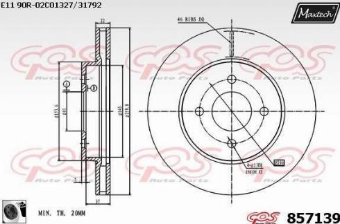 Maxtech 857139.0060 - Bremžu diski autodraugiem.lv