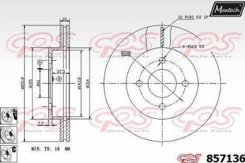 Maxtech 857136.6880 - Bremžu diski autodraugiem.lv