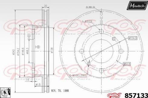 Maxtech 857133.0080 - Bremžu diski autodraugiem.lv