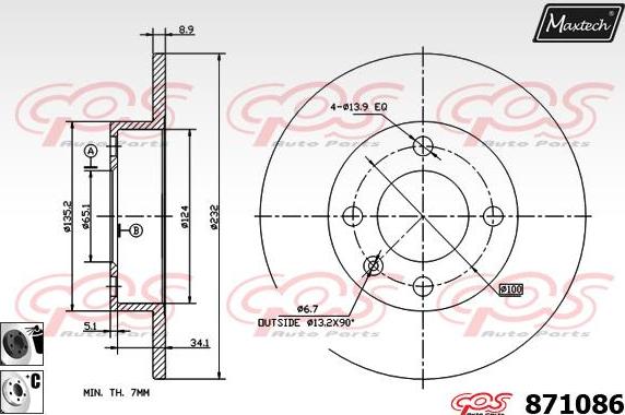 Maxtech 857133 - Bremžu diski autodraugiem.lv