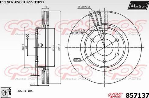 Maxtech 857137.0080 - Bremžu diski autodraugiem.lv