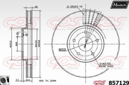 Maxtech 857129.0060 - Bremžu diski autodraugiem.lv