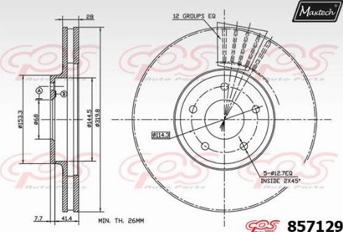 Maxtech 857129.0000 - Bremžu diski autodraugiem.lv