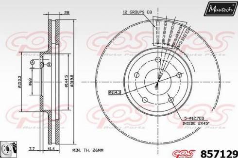 Maxtech 857129.0080 - Bremžu diski autodraugiem.lv