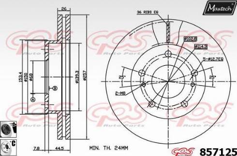 Maxtech 857125.6060 - Bremžu diski autodraugiem.lv