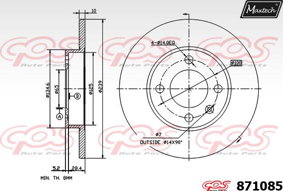 Maxtech 857125 - Bremžu diski autodraugiem.lv