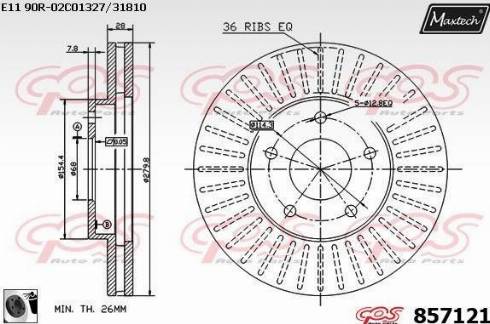 Maxtech 857121.0060 - Bremžu diski autodraugiem.lv