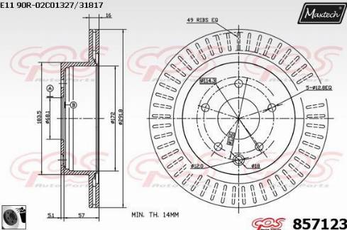 Maxtech 857123.0060 - Bremžu diski autodraugiem.lv