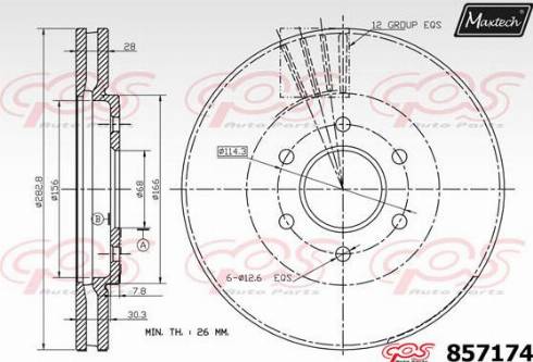 Maxtech 857174.0000 - Bremžu diski autodraugiem.lv