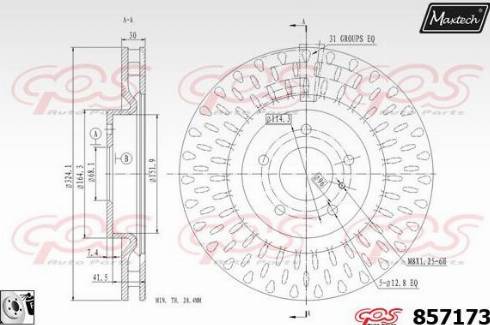 Maxtech 857173.0080 - Bremžu diski autodraugiem.lv