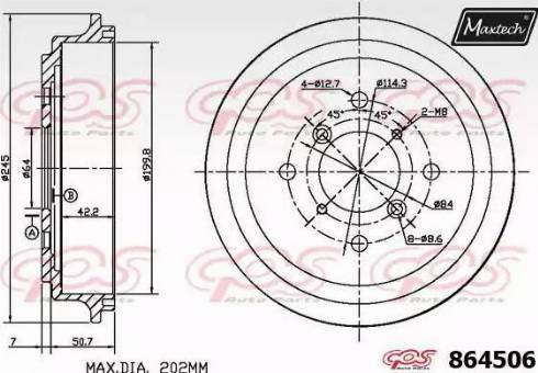 Maxtech 864506.0000 - Bremžu trumulis autodraugiem.lv