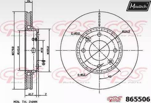 Maxtech 865506.0000 - Bremžu diski autodraugiem.lv