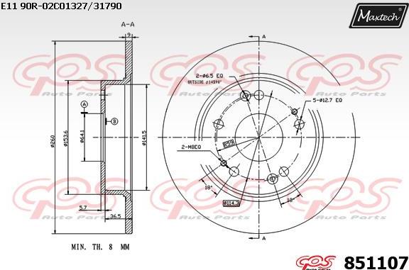 Maxtech 865501 - Bremžu diski autodraugiem.lv