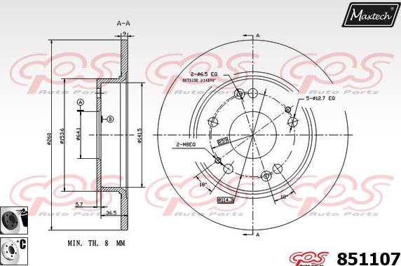 Maxtech 865502 - Bremžu diski autodraugiem.lv