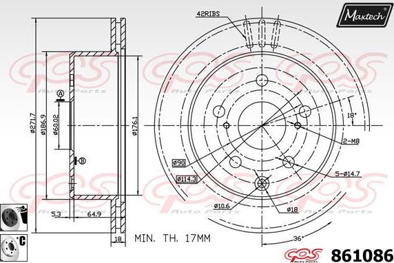 Maxtech 865519 - Bremžu diski autodraugiem.lv