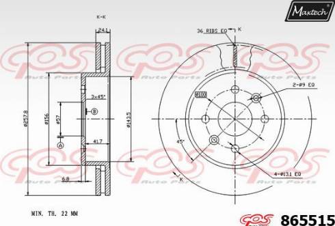 Maxtech 865515.0000 - Bremžu diski autodraugiem.lv