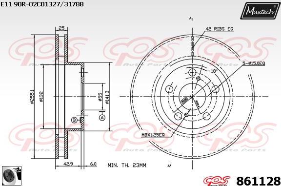 Maxtech 865516 - Bremžu diski autodraugiem.lv