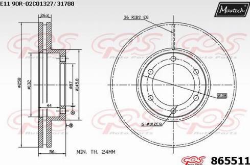 Maxtech 865511.0000 - Bremžu diski autodraugiem.lv