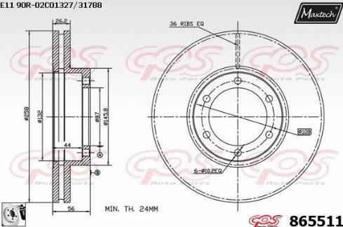 Maxtech 865511.0080 - Bremžu diski autodraugiem.lv