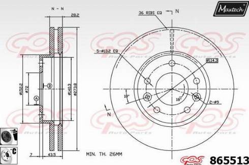 Maxtech 865513.6060 - Bremžu diski autodraugiem.lv