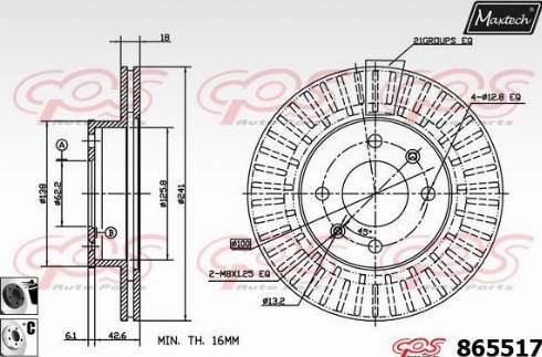 Maxtech 865517.6060 - Bremžu diski autodraugiem.lv