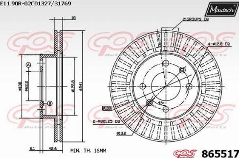 Maxtech 865517.0000 - Bremžu diski autodraugiem.lv