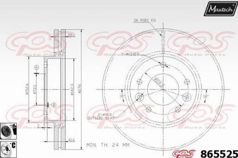 Maxtech 865525.6060 - Bremžu diski autodraugiem.lv