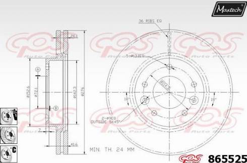 Maxtech 865525.6880 - Bremžu diski autodraugiem.lv