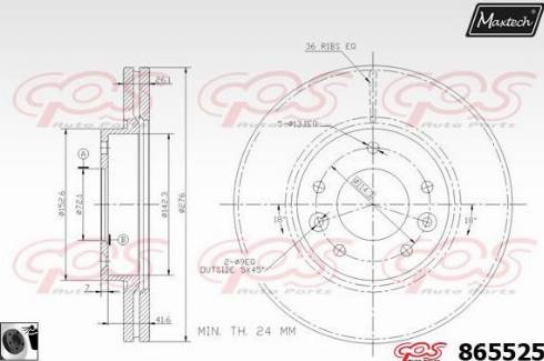 Maxtech 865525.0060 - Bremžu diski autodraugiem.lv