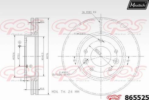 Maxtech 865525.0000 - Bremžu diski autodraugiem.lv