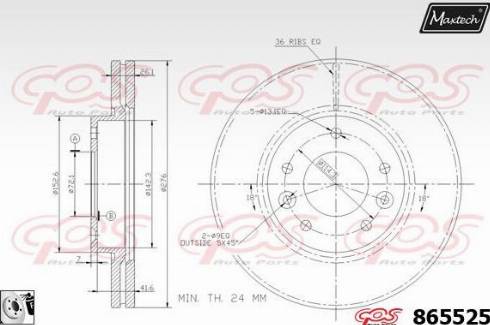 Maxtech 865525.0080 - Bremžu diski autodraugiem.lv