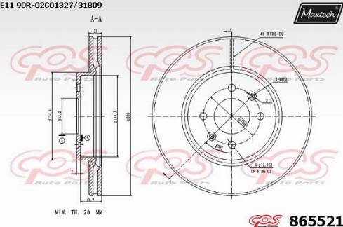 Maxtech 865521.0000 - Bremžu diski autodraugiem.lv