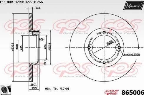 Maxtech 865006.0060 - Bremžu diski autodraugiem.lv