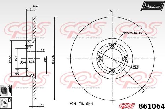 Maxtech 865006 - Bremžu diski autodraugiem.lv