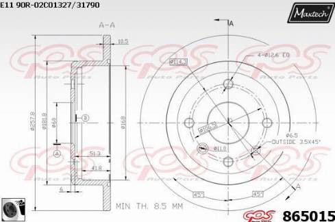 Maxtech 865015.0060 - Bremžu diski autodraugiem.lv