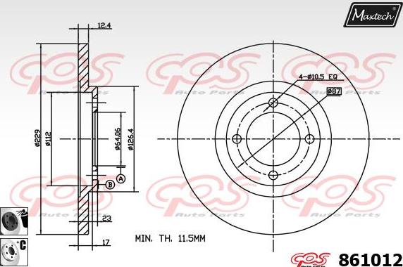 Maxtech 865010 - Bremžu diski autodraugiem.lv