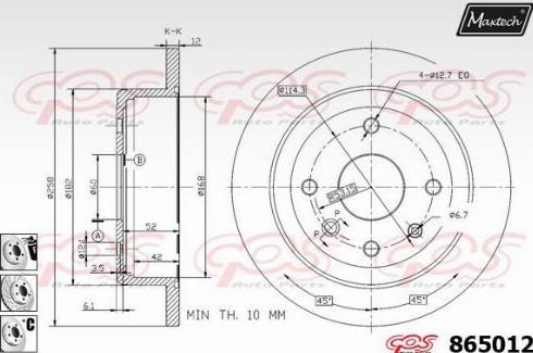 Maxtech 865012.6880 - Bremžu diski autodraugiem.lv