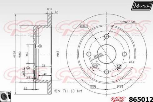 Maxtech 865012.0060 - Bremžu diski autodraugiem.lv