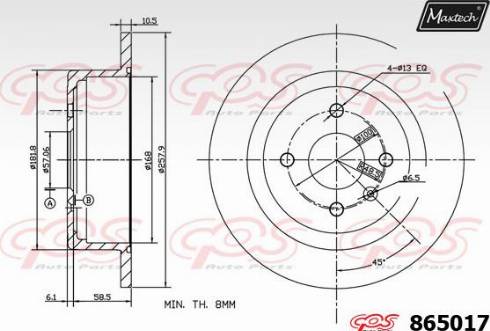 Maxtech 865017.0000 - Bremžu diski autodraugiem.lv