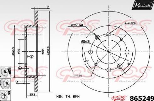 Maxtech 865249.6980 - Bremžu diski autodraugiem.lv