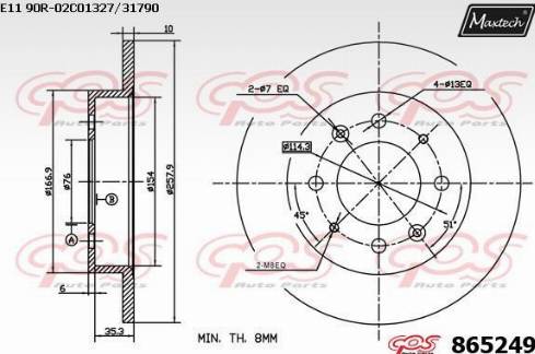 Maxtech 865249.0000 - Bremžu diski autodraugiem.lv