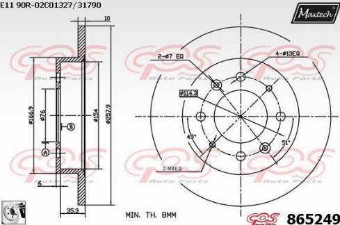 Maxtech 865249.0080 - Bremžu diski autodraugiem.lv