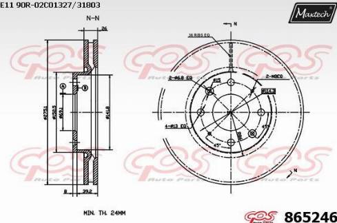 Maxtech 865246.0000 - Bremžu diski autodraugiem.lv