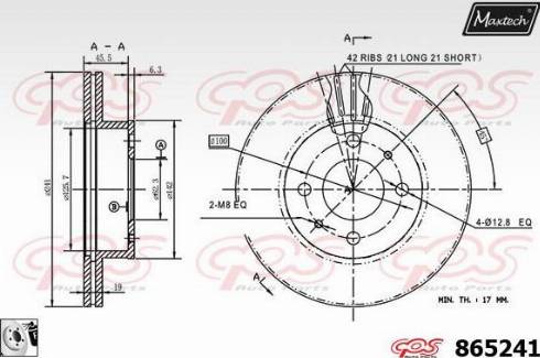 Maxtech 865241.0080 - Bremžu diski autodraugiem.lv