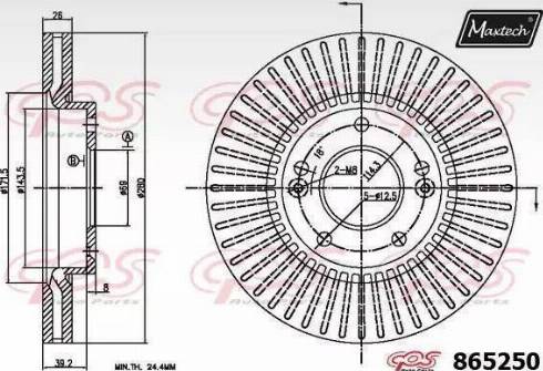 Maxtech 865250.6060 - Bremžu diski autodraugiem.lv